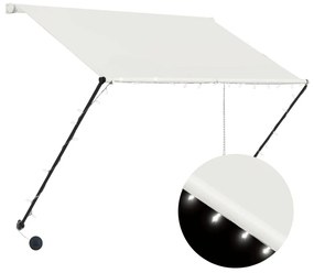 vidaXL Τέντα Συρόμενη με LED Κρεμ 100 x 150 εκ.