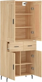 vidaXL Ντουλάπι Sonoma δρυς 69,5 x 34 x 180 εκ. από Επεξεργασμένο Ξύλο