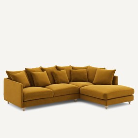 Γωνιακός καναπές-κρεβάτι βελούδινος, Lazare