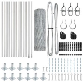 vidaXL Στύλος Περιφράξεων Ασημί 25 x 0,5 μ (25 mm δίχτυ) Ατσάλι