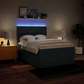 vidaXL Κρεβάτι Boxspring με Στρώμα Μπλε 160x200 εκ. Υφασμάτινο