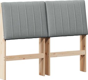 vidaXL Ταπετσαρισμένο κεφαλάρι Ανοιχτό γκρι 120 cm