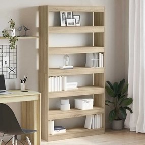 vidaXL Βιβλιοθήκη Σονομα Όουκ Επεξεργασμένο Ξύλο 100 x 30 x 198 cm Ράφια