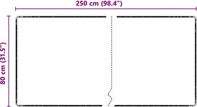 vidaXL Δερμάτινο Χαλί Γκρι 80 x 250 cm 100% Πολυπροπυλένιο Τούφτα