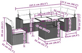 ΚΑΝΑΠΕΣ ΣΕΤ 7 ΤΕΜΑΧΙΩΝ ΜΑΥΡΟ ΣΥΝΘΕΤΙΚΟ ΡΑΤΑΝ ΜΕ ΜΑΞΙΛΑΡΙΑ 3267305