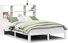 vidaXL Κρεβάτι Βιβλιοθήκη Χωρίς Στρώμα 140x200 εκ Μασίφ Ξύλο Πεύκο