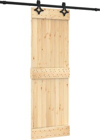 vidaXL Συρόμενη Πόρτα Φυσικό και Μαύρο 70 x 210 cm