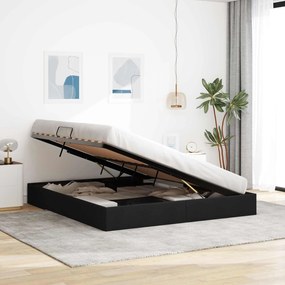 vidaXL Κρεβάτι Οθωμανικού Τύπου Μαύρο 160 x 200 cm ύφασμα