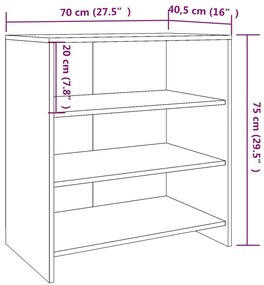 vidaXL Ντουλάπι Γκρι Σκυροδέματος 70x40,5x75 εκ. Επεξεργασμένο Ξύλο