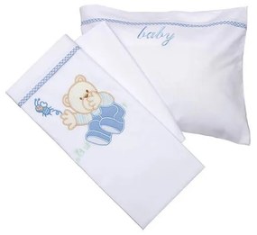 Σεντόνια κεντητά κούνιας Bear 04 Blue Κούνιας