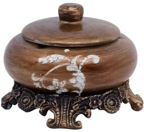 Φοντανιέρα Με Καπάκι 373-122-828 16,5x16,5x12cm Bronze Polyresin