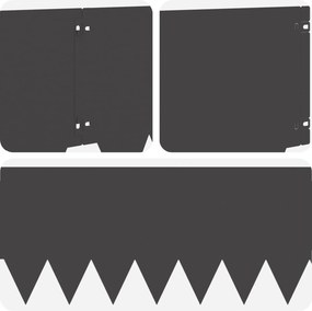 vidaXL Περίγραμμα γκαζόν 20 τμχ. 103x30cm Ατσάλι Μαύρο