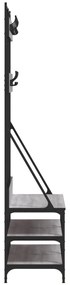 Κρεμάστρα Ρούχων με Παπουτσοθήκη Γκρι Sonoma 100x40x184 εκ. - Γκρι