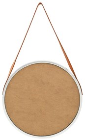 vidaXL Καθρέφτης Τοίχου με Λουρί Ασημί 50 εκ.