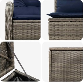 vidaXL Σετ Καναπέ 5 τμχ. Γκρι και Navy Blue Πολυ-ρακί και Χάλυβας