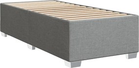 vidaXL Κρεβάτι Boxspring με Στρώμα Ανοιχτό Γκρι 90x190 εκ. Υφασμάτινο