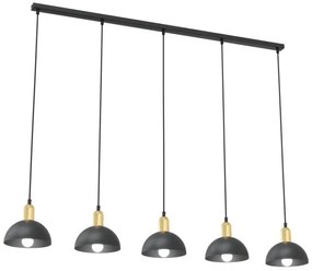 Κρεμαστό Φωτιστικό Οροφής 5xE14 116cm Moto Emibig -1386/5-Μαύρο-Χρυσό 1386/5