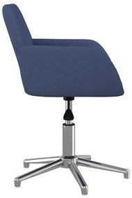 vidaXL Καρέκλες Τραπεζαρίας Περιστρεφόμενες 2 τεμ. Μπλε Υφασμάτινες