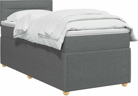 vidaXL Κρεβάτι box spring με στρώμα Σκούρο Γκρι 80 x 200 cm Ύφασμα
