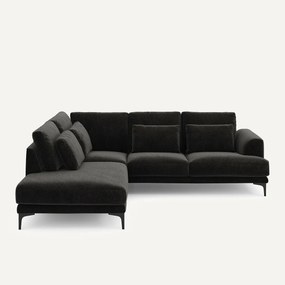 Γωνιακός καναπές αριστερός, από βελούδινo chenille, Marsile