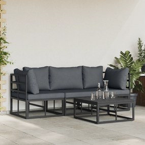vidaXL Σετ Καναπέ Κήπου 4 pcs Μαύρο 70 x 70 x 32 εκ Αλουμίνιο
