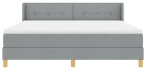 vidaXL Κρεβάτι Box Spring με Στρώμα σε Γκρίζο Ανοιχτό, 180x200 cm