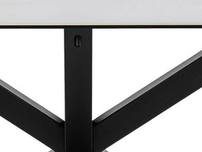 Τραπέζι Oakland 582, Μαύρο, Άσπρο, 76x90x160cm, 57 kg, Επεξεργασμένο γυαλί, Κεραμικός, Μέταλλο | Epipla1.gr