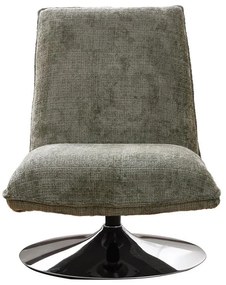 Καρέκλα Remona πράσινο ύφασμα-πόδι χρωμίου 63x80x80εκ 100x100x75 εκ.