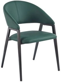 Πολυθρόνα Deli ΕΜ175,1 52x62x83cm Forest Green-Black Metal, Technoderma