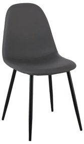 CELINA Καρέκλα Μέταλλο Βαφή Μαύρο, Pvc Γκρι 45x54x85cm ΕΜ907,1ΜP