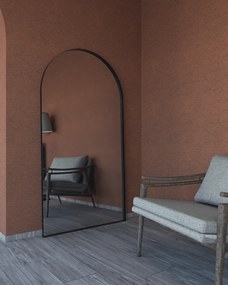 Καθρέπτης Δαπέδου Iron Floor Arch 100x190,λάμα χάλυβα 3εκ. Χρώμα Λάμας: Μαύρο