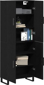 vidaXL Highboard 2 pcs Μαύρη δρυς 69,5 x 34 x 180 εκ.