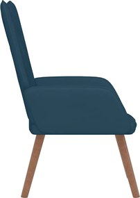 vidaXL Πολυθρόνα Relax Μπλε Βελούδινη