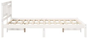 vidaXL Σκελετός Κρεβατιού Λευκό 140 x 190 cm Μασίφ ξύλο πεύκου
