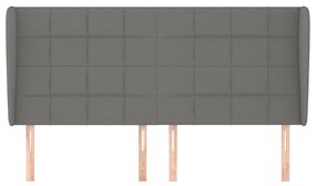 Κεφαλάρι με Πτερύγια Σκούρο Γκρι 163x23x118/128 εκ. Υφασμάτινο 3117963