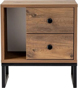 Κομοδίνο Atlantic Πεύκο / Μαύρο DUBRO 45x30x50