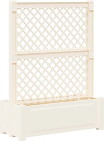 vidaXL Μεγάλη Γλάστρα με Δίχτυ Λευκό 99,5 x 43 x 133,5 cm PP