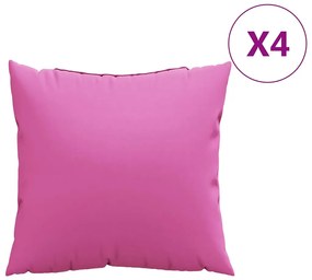 vidaXL Μαξιλάρια Ρίψης 4 pcs Ροζ 60 x 60 cm ύφασμα
