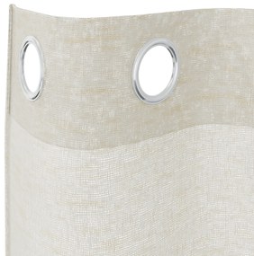 vidaXL Κουρτίνες με κουρτίνες 2 pcs Κρεμ 140 x 225 cm Πολυεστέρας