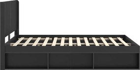 vidaXL Καλάθι με αποθήκη και κεφαλάρι Μαύρο 135 x 190 cm