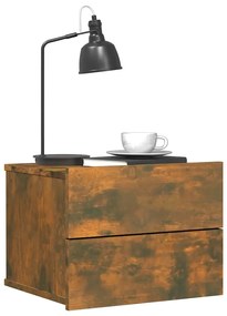 vidaXL Κομοδίνο Καπνιστή βελανιδιά 40x30x30 εκ. από Επεξεργασμένο Ξύλο