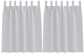 vidaXL Κουρτίνες με κουρτίνες 2 pcs Ανοιχτό γκρι Πολυεστέρας