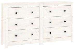 Ντουλάπι Λευκό 140x35x80 εκ. από Μασίφ Ξύλο Πεύκου - Λευκό
