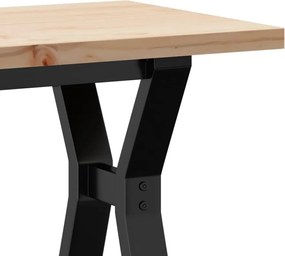 vidaXL Τραπεζάκι Σαλονιού Πλαίσιο Y Μασίφ Πεύκο/Ατσάλι