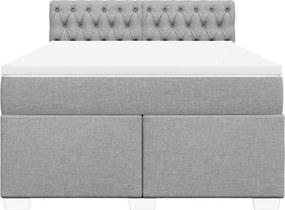 vidaXL Κρεβάτι Boxspring με Στρώμα Αν. Πράσινο 160x200εκ Υφασμάτινο