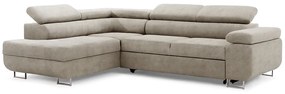 Γωνιακός καναπές Κρεβάτι Annabelle L, με αποθηκευτικό χώρο, εκρού βελουτέ 270x98x200cm-Αριστερή γωνία-BOG8475