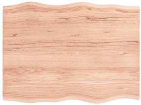 vidaXL Επιφ Τραπεζιού Αν Καφέ 80x60x2εκ. Επ Μασίφ Ξύλο Δρυός Live Edge