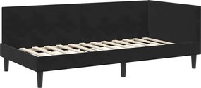 vidaXL Κρεβάτι Γωνίας Μαύρο 100 x 200 cm Βελούδο