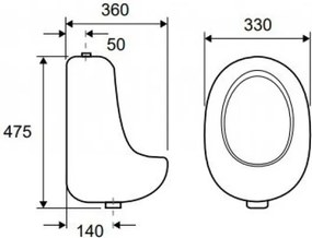 Karag LT 108H - Ουρητήριο τοίχου