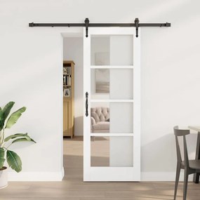vidaXL Ολισθητή Πόρτα Λευκό 73.5 x 198.5 εκ. Ξύλο και μέταλλο